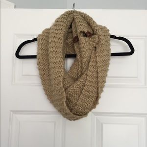 Chunky Brown Knit Infinity Scarf